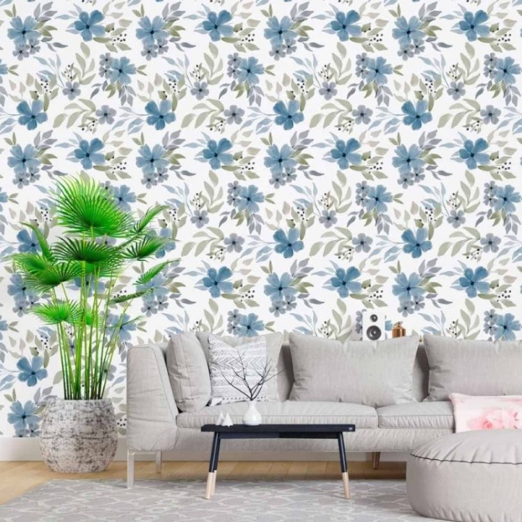Papel de Parede Adesivo Floral Aquarela N015070