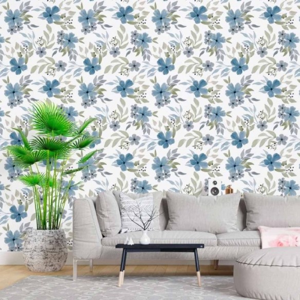 Papel de Parede Adesivo Floral Aquarela N015070