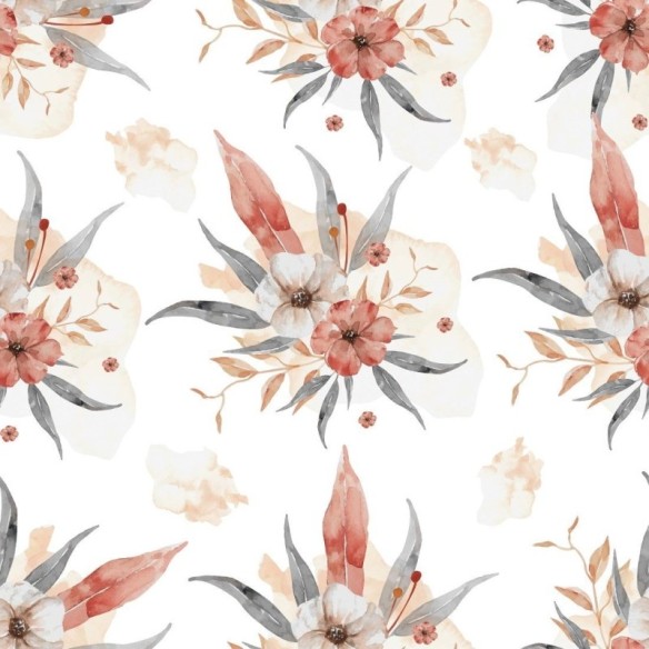 Papel de Parede Adesivo Floral Aquarela N017067