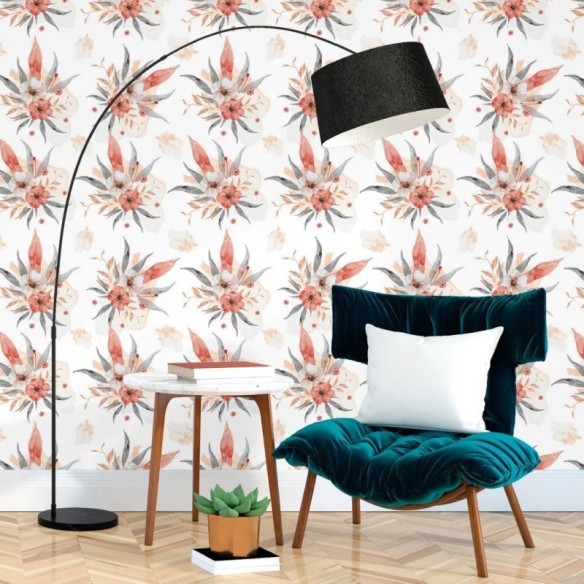 Papel de Parede Adesivo Floral Aquarela N017067