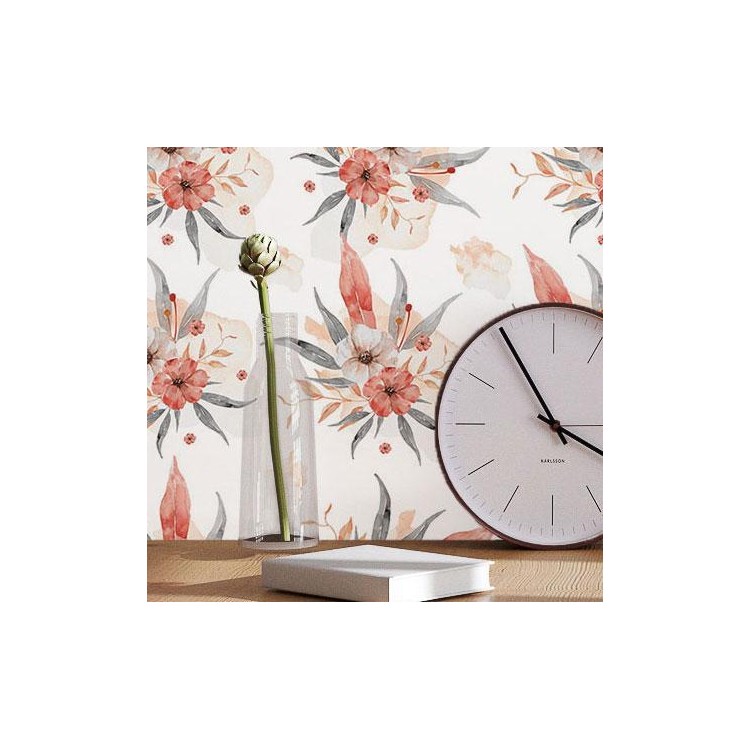 Papel de Parede Adesivo Floral Aquarela N017067