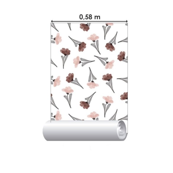 Papel de Parede Adesivo Floral Aquarela N019078