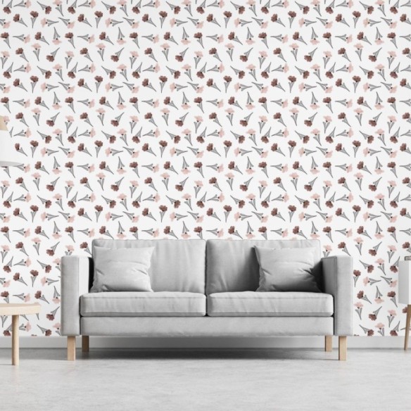 Papel de Parede Adesivo Floral Aquarela N019078