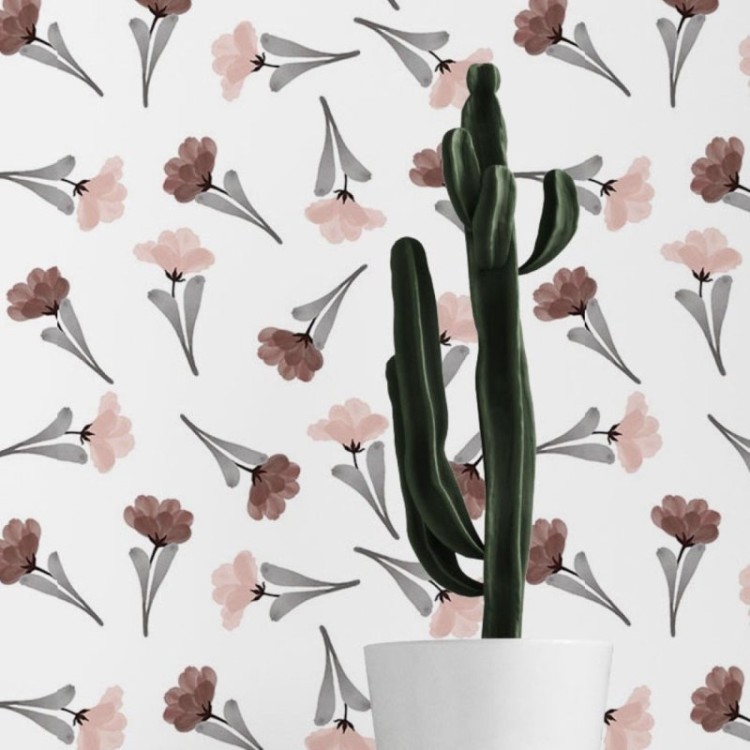 Papel de Parede Adesivo Floral Aquarela N019078