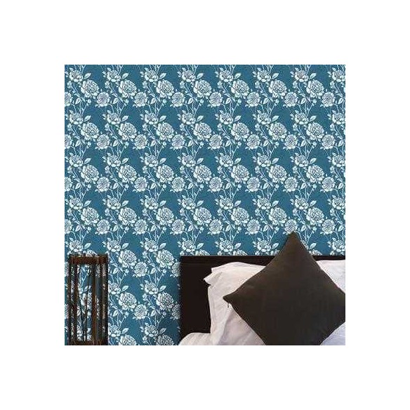 Papel de Parede Adesivo Floral Azul  68797408