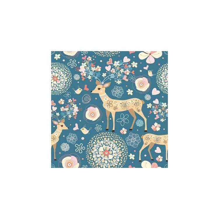 Papel de Parede Adesivo Floral Azul 1301