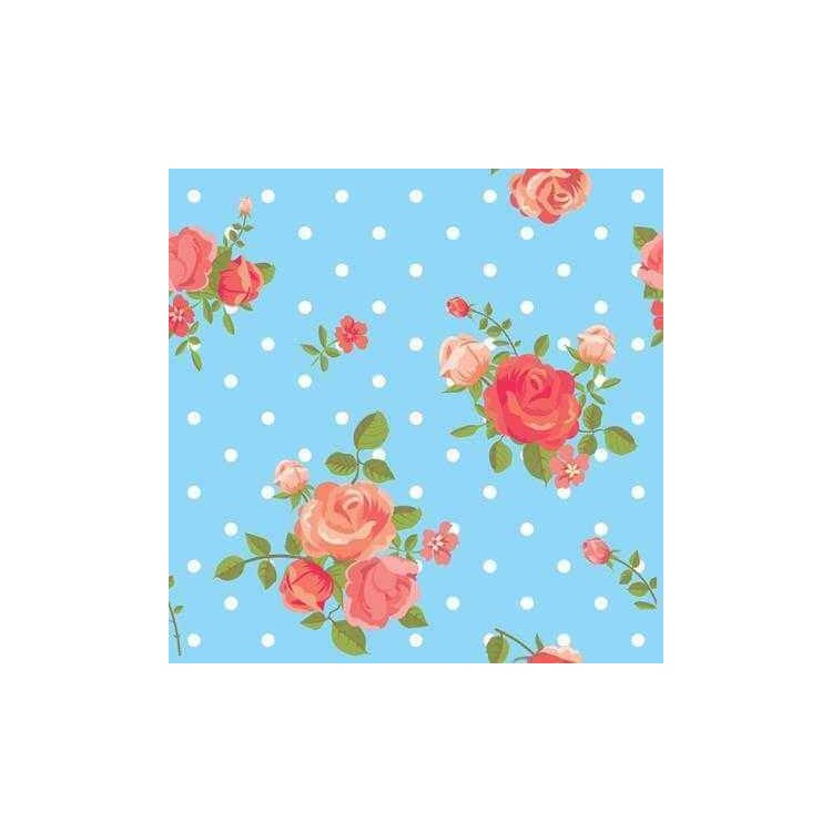 Papel de Parede Adesivo Floral Azul 131105234
