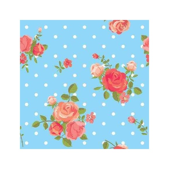 Papel de Parede Adesivo Floral Azul 131105234