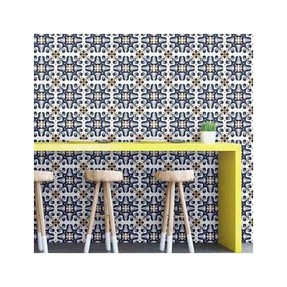 Papel de Parede Adesivo Floral Azul 153281366