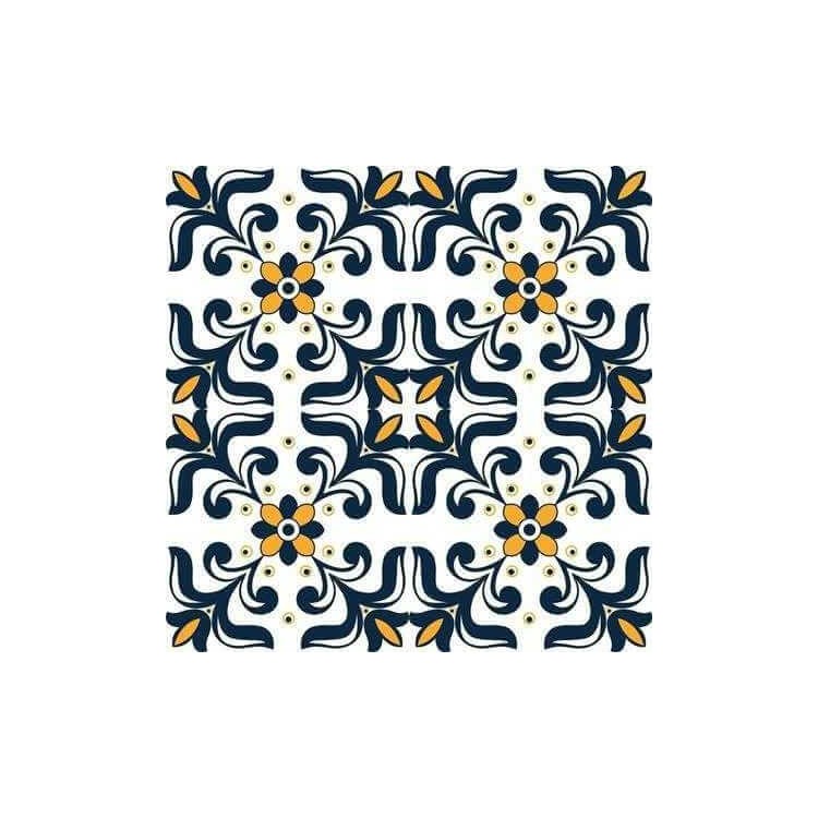 Papel de Parede Adesivo Floral Azul 153281366