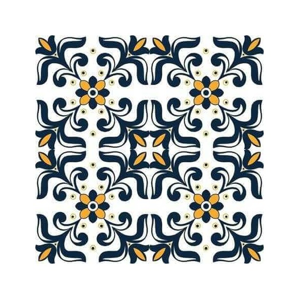 Papel de Parede Adesivo Floral Azul 153281366
