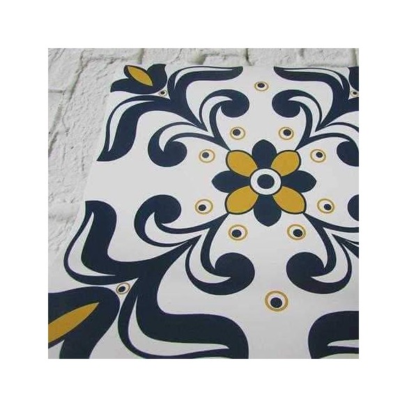 Papel de Parede Adesivo Floral Azul 153281366