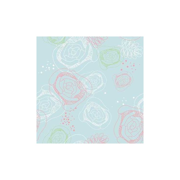 Papel de Parede Adesivo Floral Azul 210113