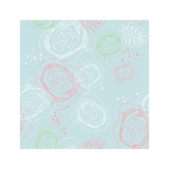 Papel de Parede Adesivo Floral Azul 210113