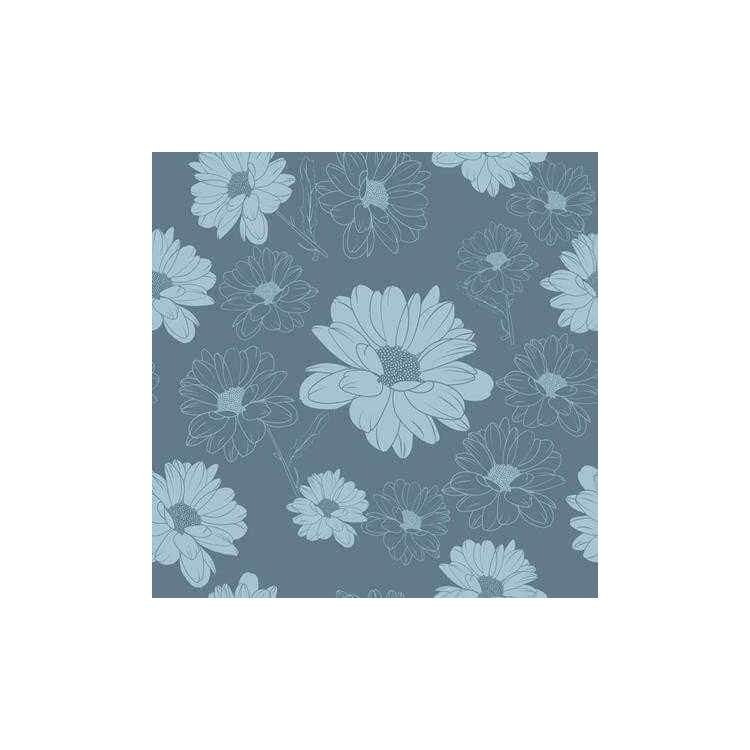 Papel de Parede Adesivo Floral Azul 210182