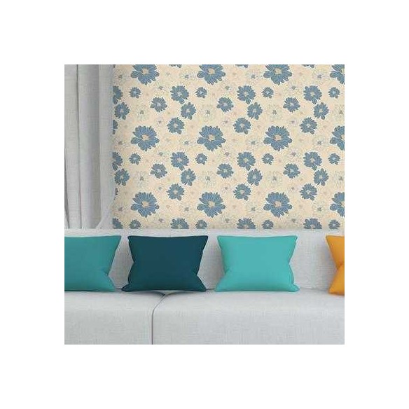 Papel de Parede Adesivo Floral Azul 210183