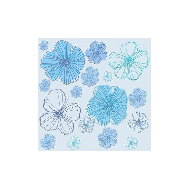 Papel de Parede Adesivo Floral Azul 210186