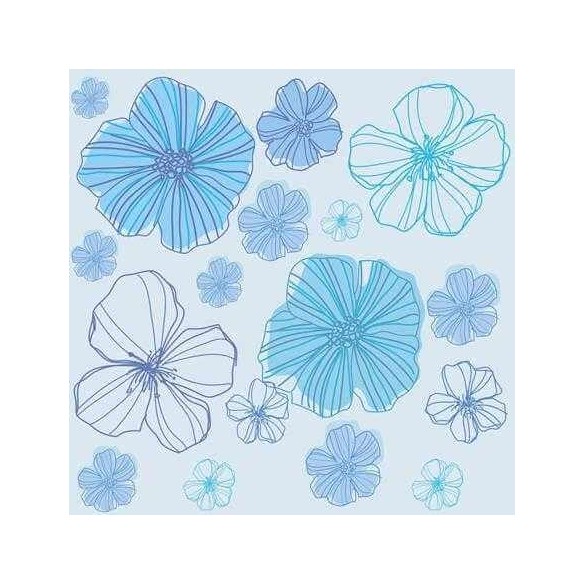 Papel de Parede Adesivo Floral Azul 210186