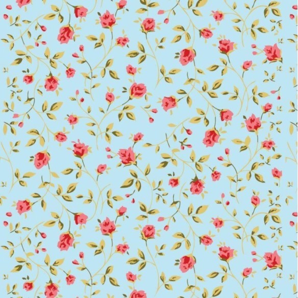 Papel de Parede Adesivo Floral Azul 226