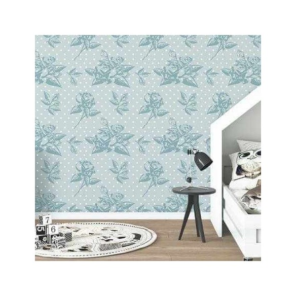 Papel de Parede Adesivo Floral Azul 4716963