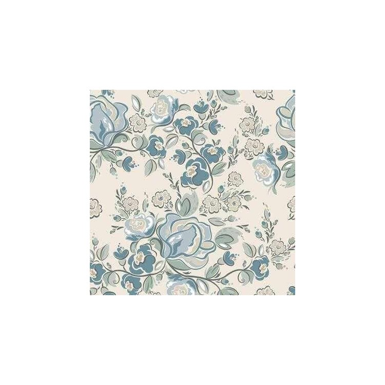 Papel de Parede Adesivo Floral Azul 701