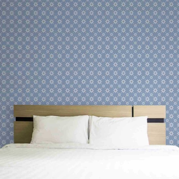Papel de Parede Adesivo Floral Azul 751249097