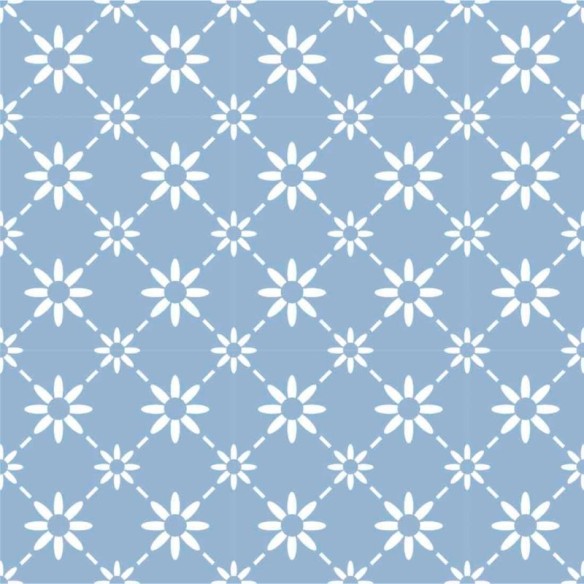 Papel de Parede Adesivo Floral Azul 751249097
