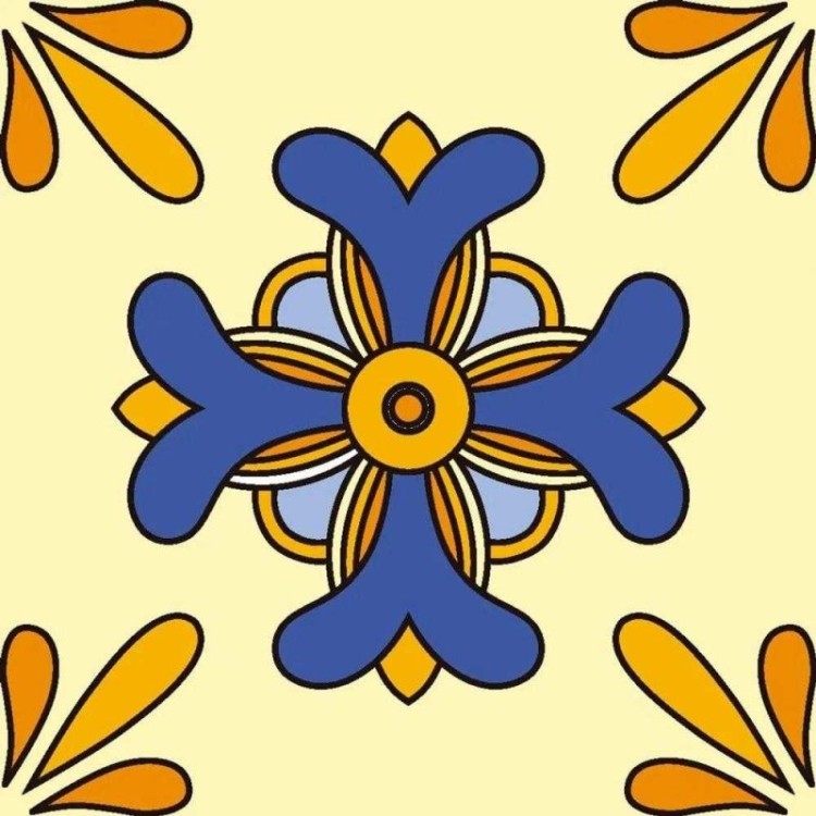 Papel de Parede Adesivo Floral Azul e Amarelo...