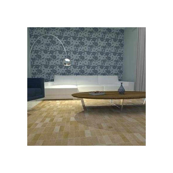 Papel de Parede Adesivo Floral Azul e branco 210208