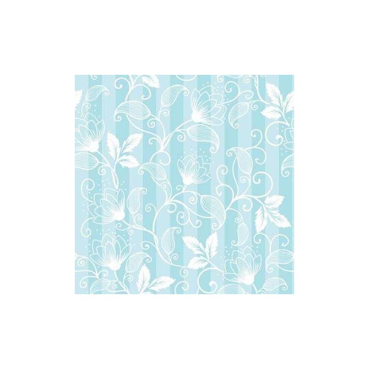 Papel de Parede Adesivo Floral Azul e Branco...