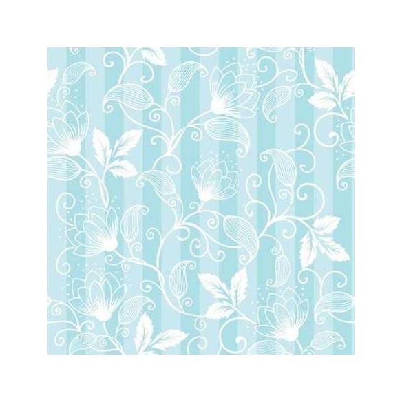 Papel de Parede Adesivo Floral Azul e Branco 589695
