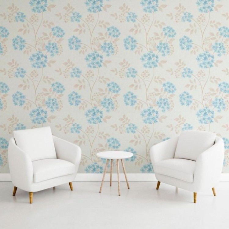 Papel de Parede Adesivo Floral Azul N011068