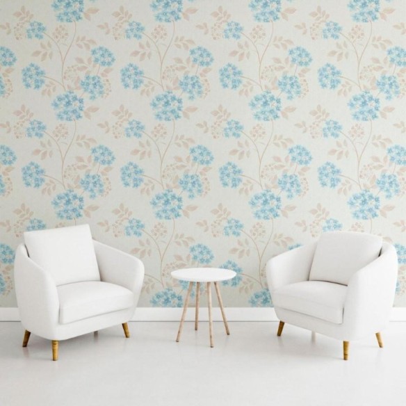 Papel de Parede Adesivo Floral Azul N011068