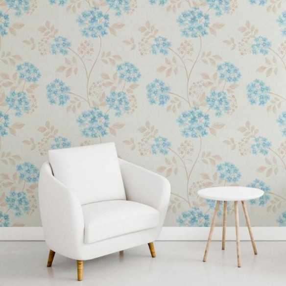 Papel de Parede Adesivo Floral Azul N011068