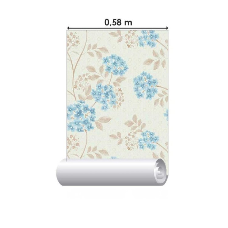 Papel de Parede Adesivo Floral Azul N011068
