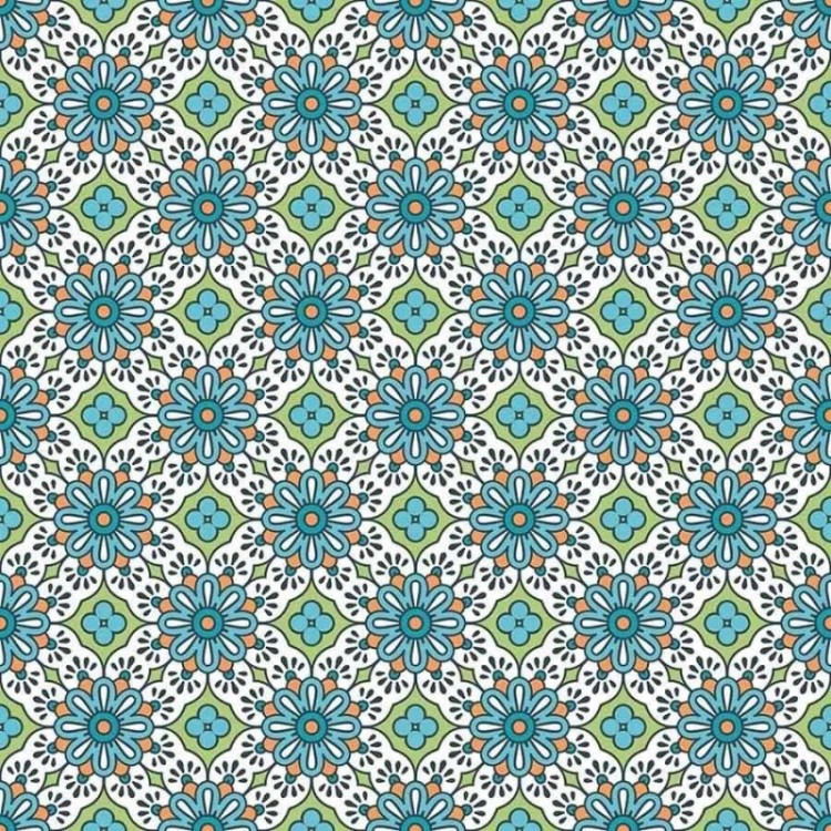 Papel de Parede Adesivo Floral Azul N03038