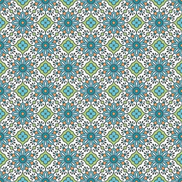 Papel de Parede Adesivo Floral Azul N03038