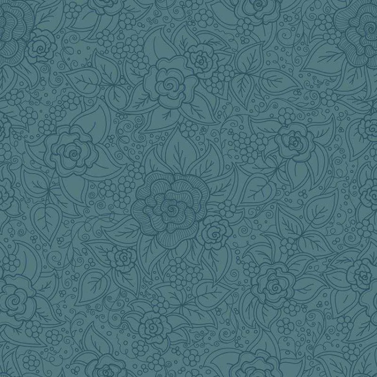 Papel de Parede Adesivo Floral Azul N05253