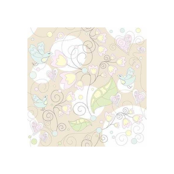 Papel de Parede Adesivo Floral Bege 210129