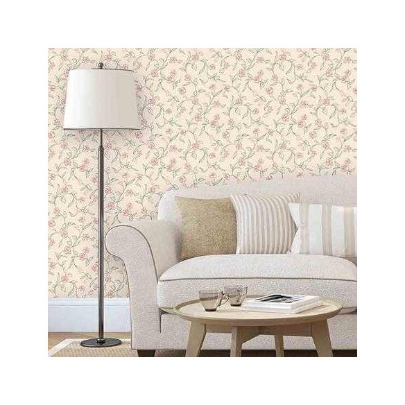 Papel de Parede Adesivo Floral Bege 225