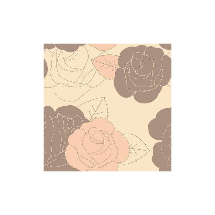 Papel de Parede Adesivo Floral Bege 478