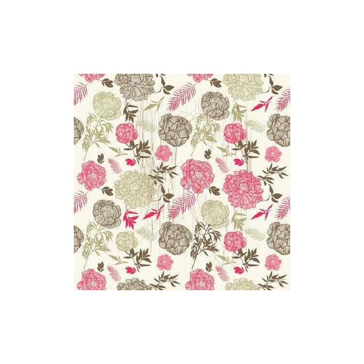 Papel de Parede Adesivo Floral Bege 685