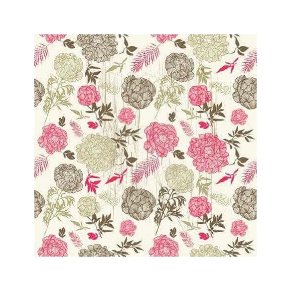 Papel de Parede Adesivo Floral Bege 685