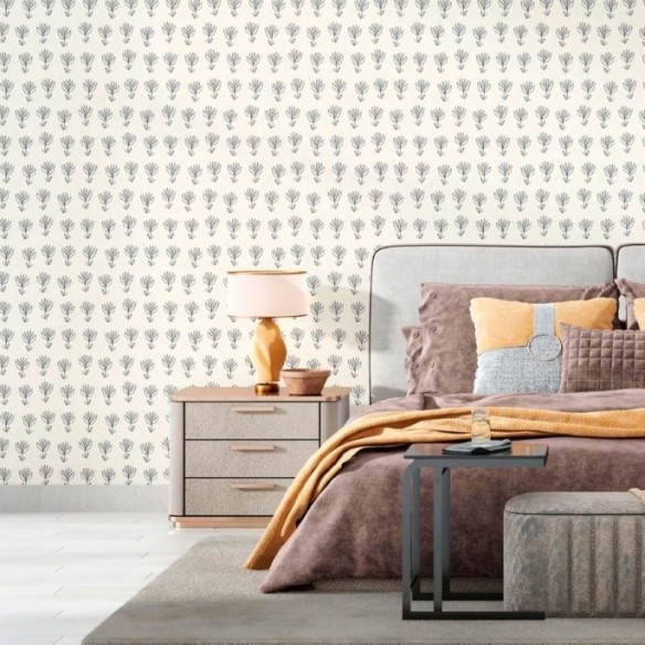 Papel de Parede Adesivo Floral Bege N012096