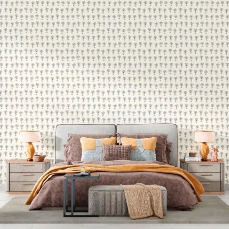 Papel de Parede Adesivo Floral Bege N012096