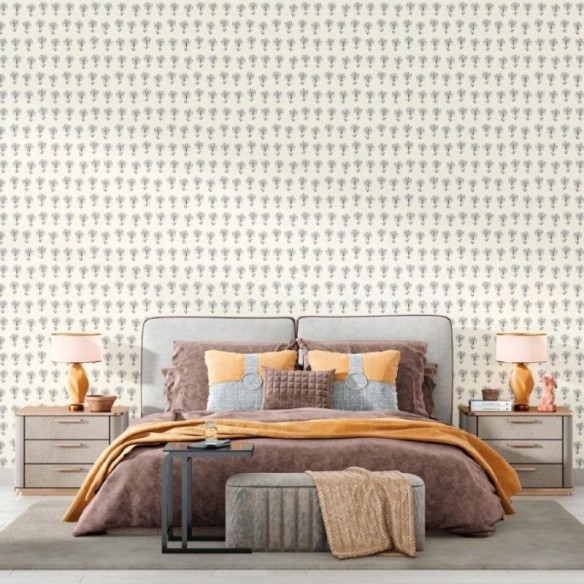 Papel de Parede Adesivo Floral Bege N012096