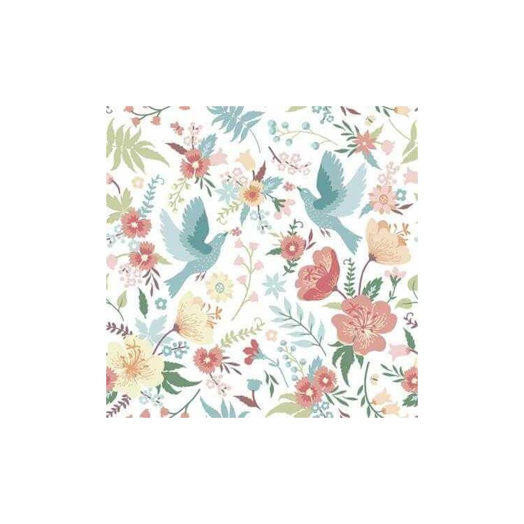 Papel de Parede Adesivo Floral Beija Flor...