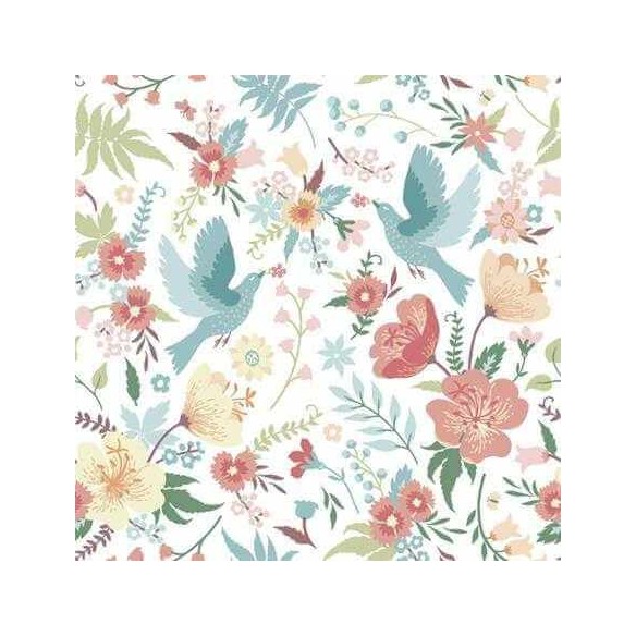 Papel de Parede Adesivo Floral Beija Flor 206842573