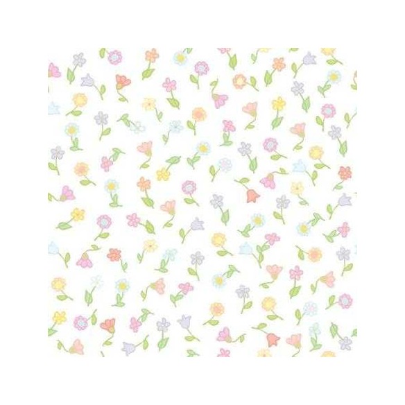 Papel de Parede Adesivo Floral Branco  010821