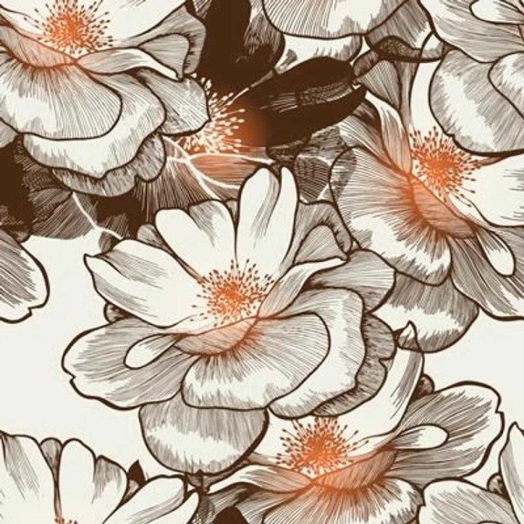 Papel de Parede Adesivo Floral Branco 113954248